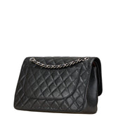 シャネル ココマーク マトラッセ30 ダブルフラップ チェーン ショルダーバッグ ブラック キャビアスキン レディース CHANEL 【中古】